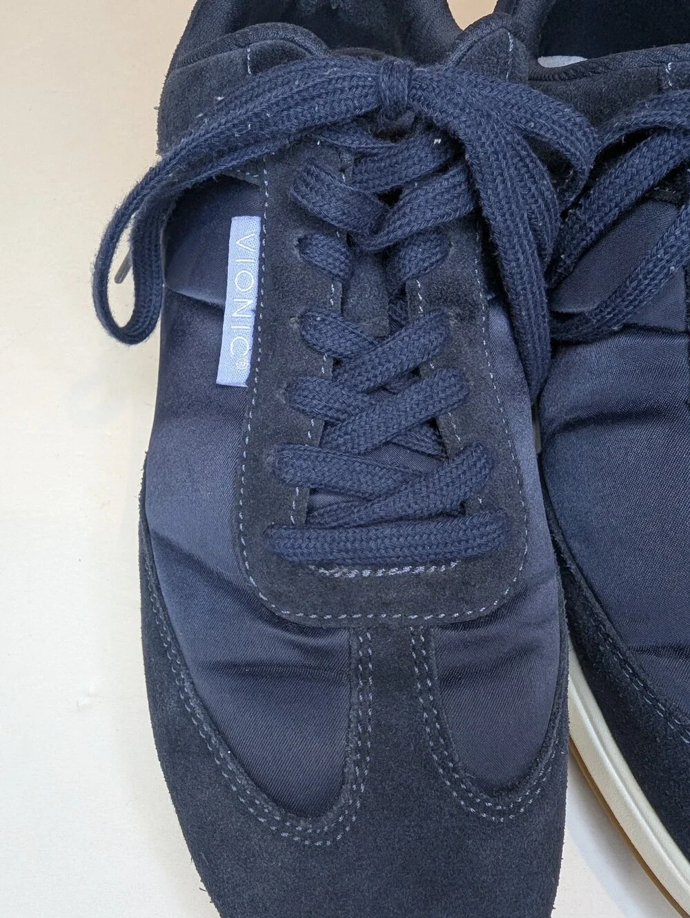 Vionic Breilyn Navy Blue Suede And Fabric Comfort Sneakers Women's Size 10